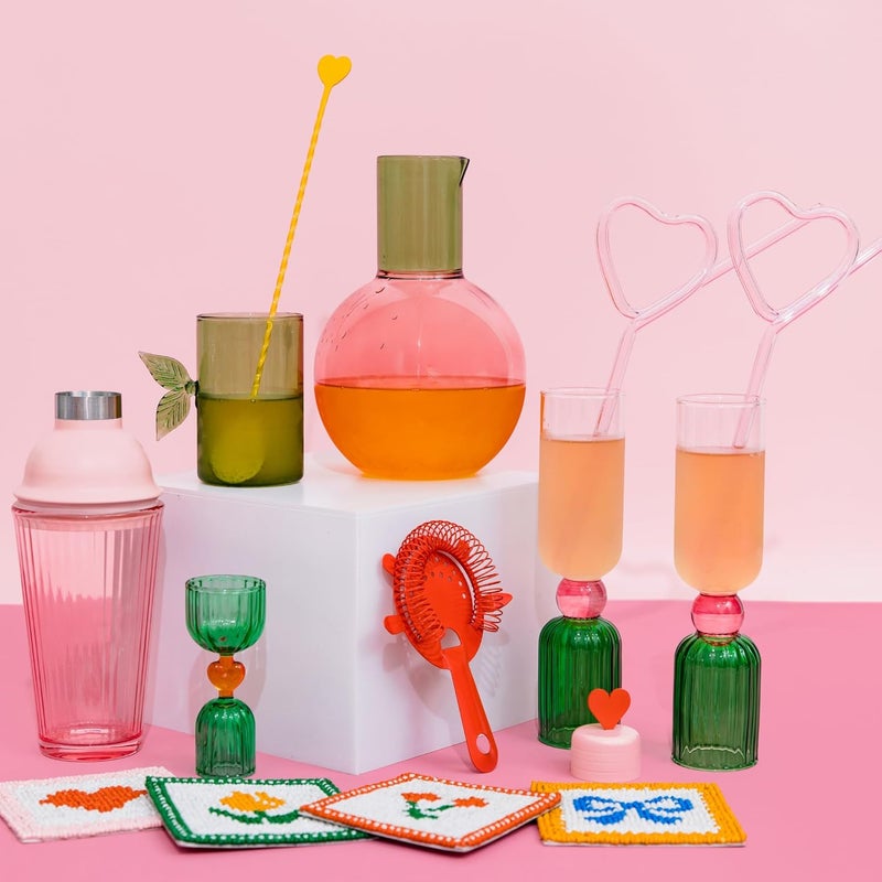 Bando Cute Glass Carafe, Bedside Water Pitcher, Novelty/Unique/Fruit Pitcher and Cup, Cherry - Image 5